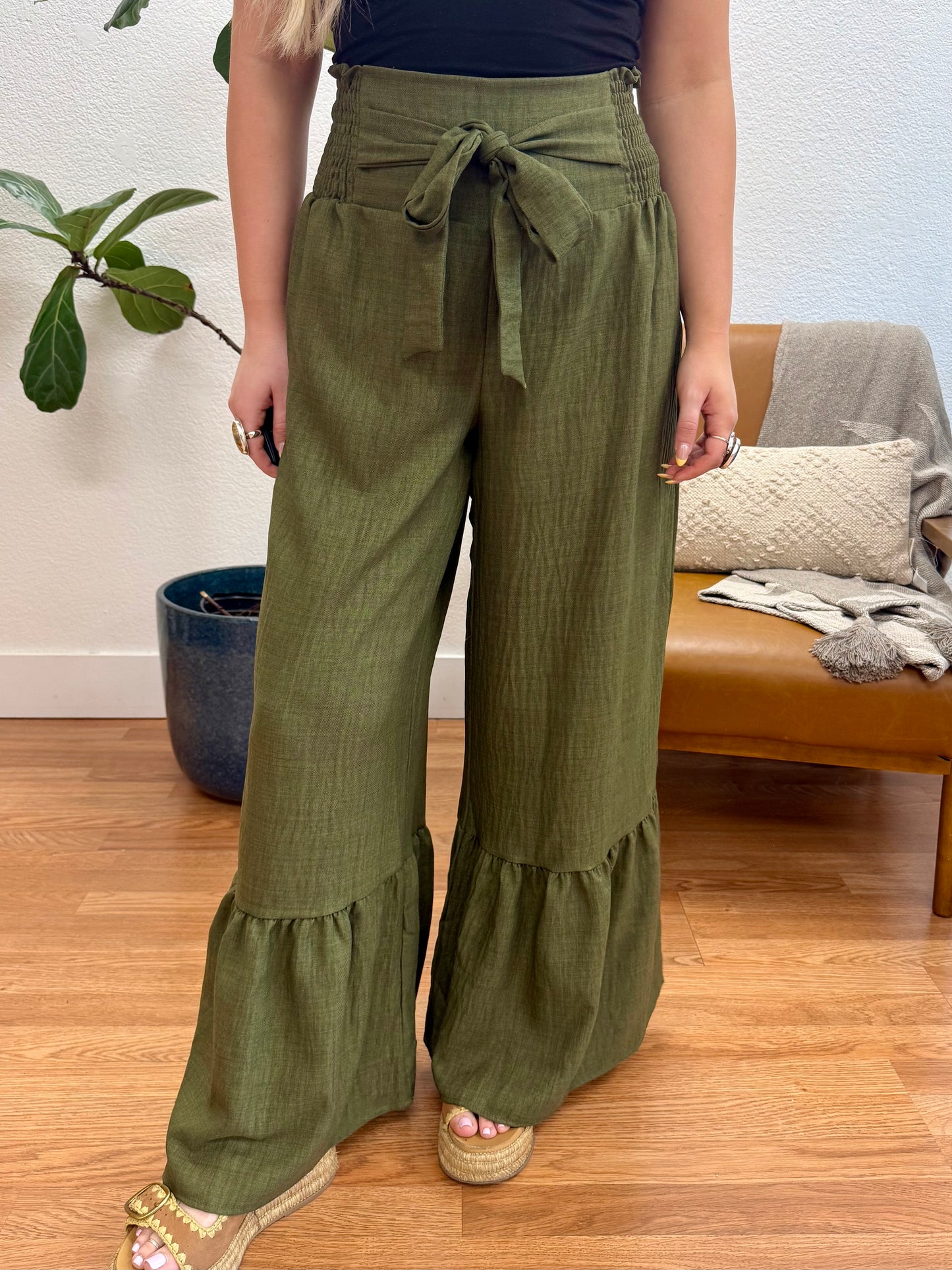 Olive Bell Leg Pants