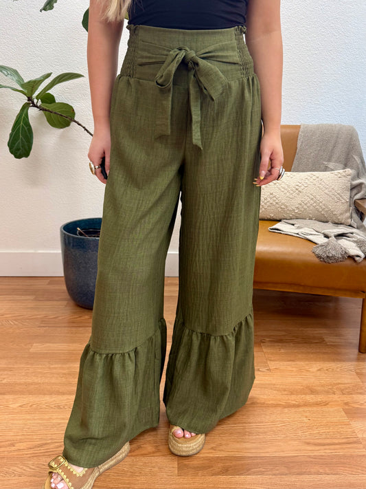 Olive Bell Leg Pants
