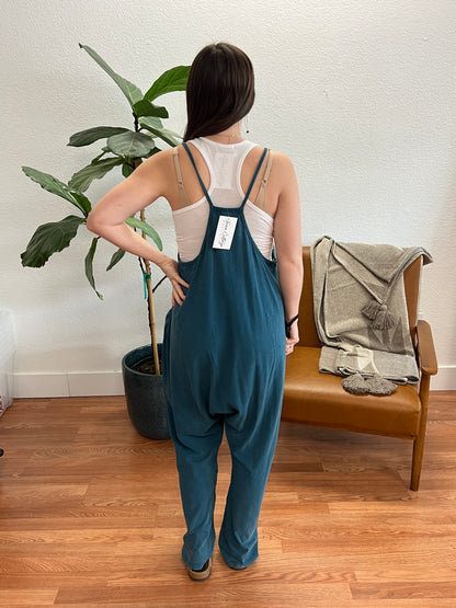 Teal Mineral Washed Jumpsuit