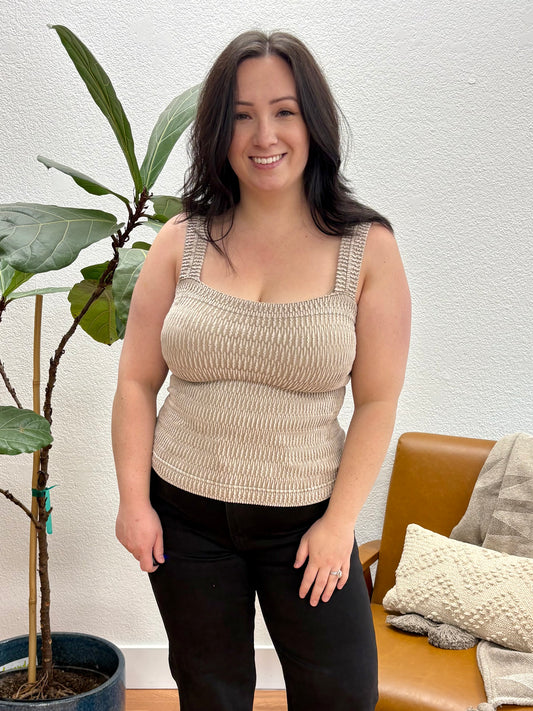 Ash Mocha Stone Washed Tank