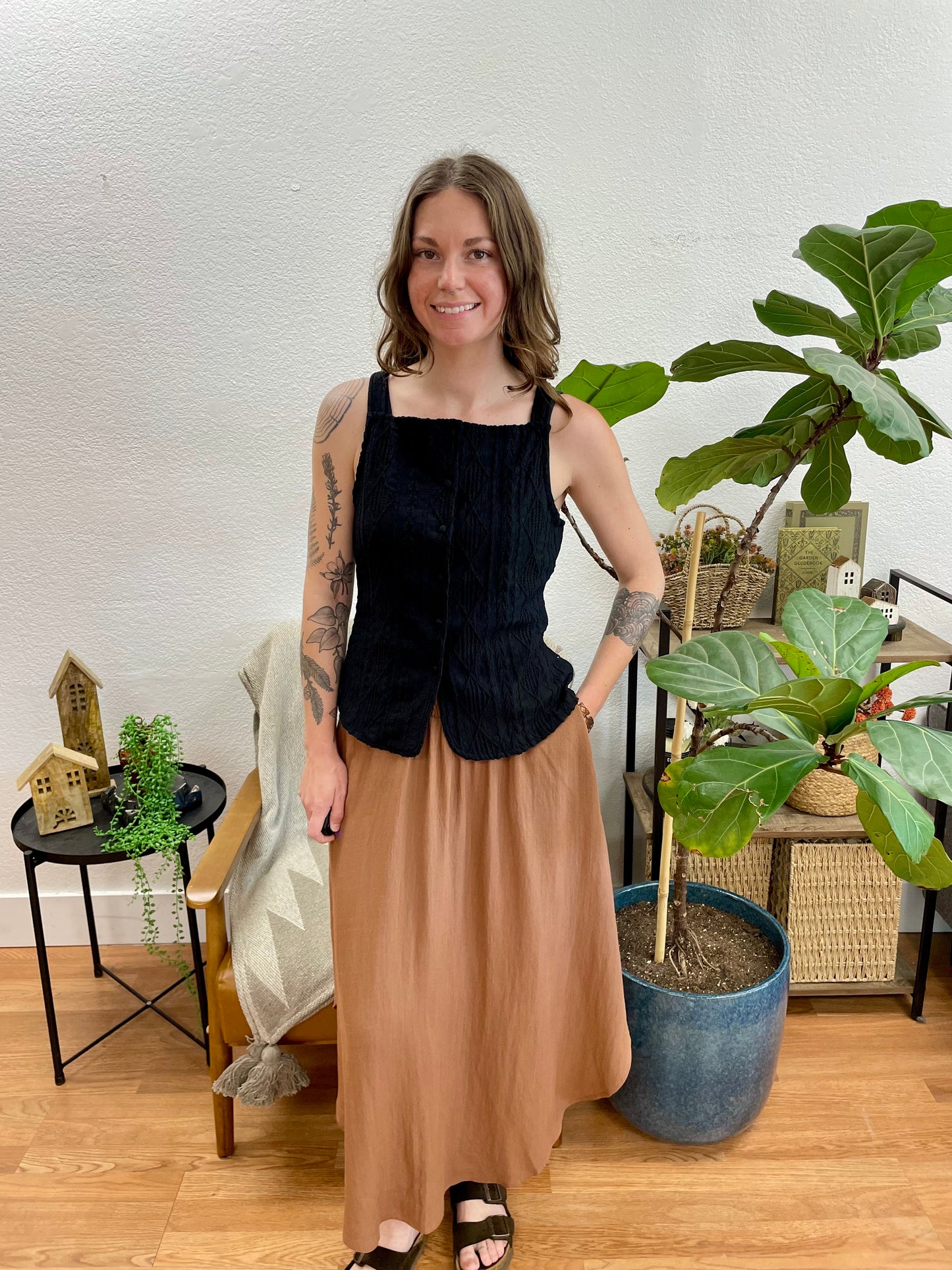 Amber Smocked Midi Skirt