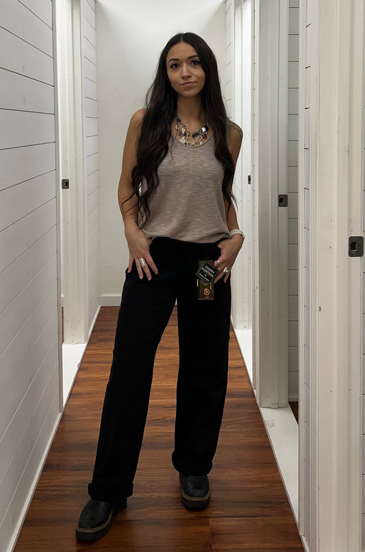 RISEN Black Barrel Leg Jeans