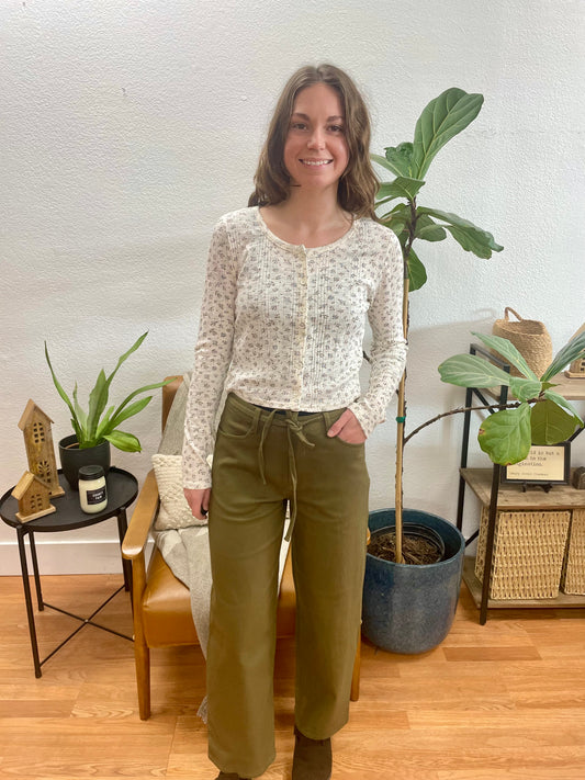 Olive Straight Leg Pants