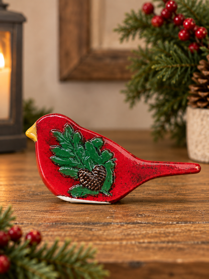 Red Ceramic Bird