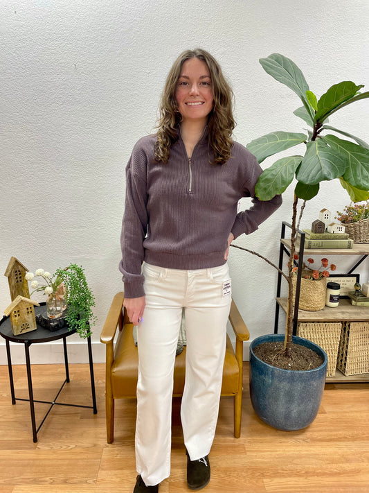 RISEN White Ankle Crop Jeans - Terra Cottage