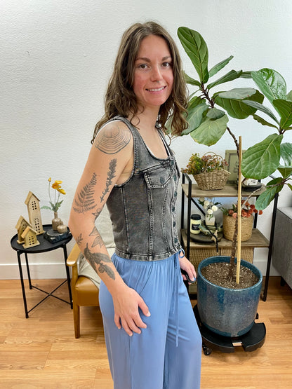 Black Denim Vest