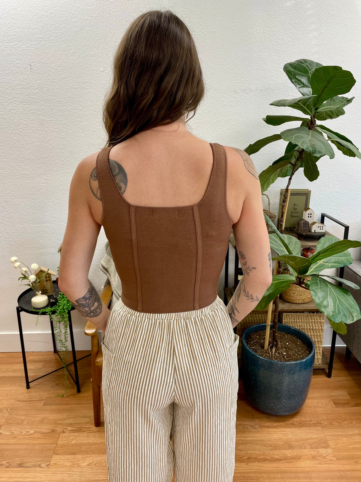 Brown Corset Style Tank