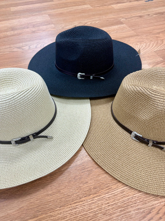 Straw Braided Belt Strap Fashion Hat