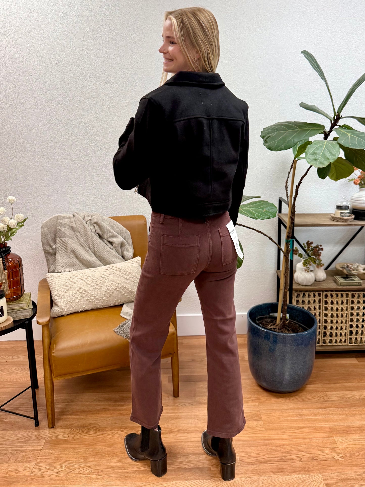 RISEN Ankle Flare High Rise Jeans