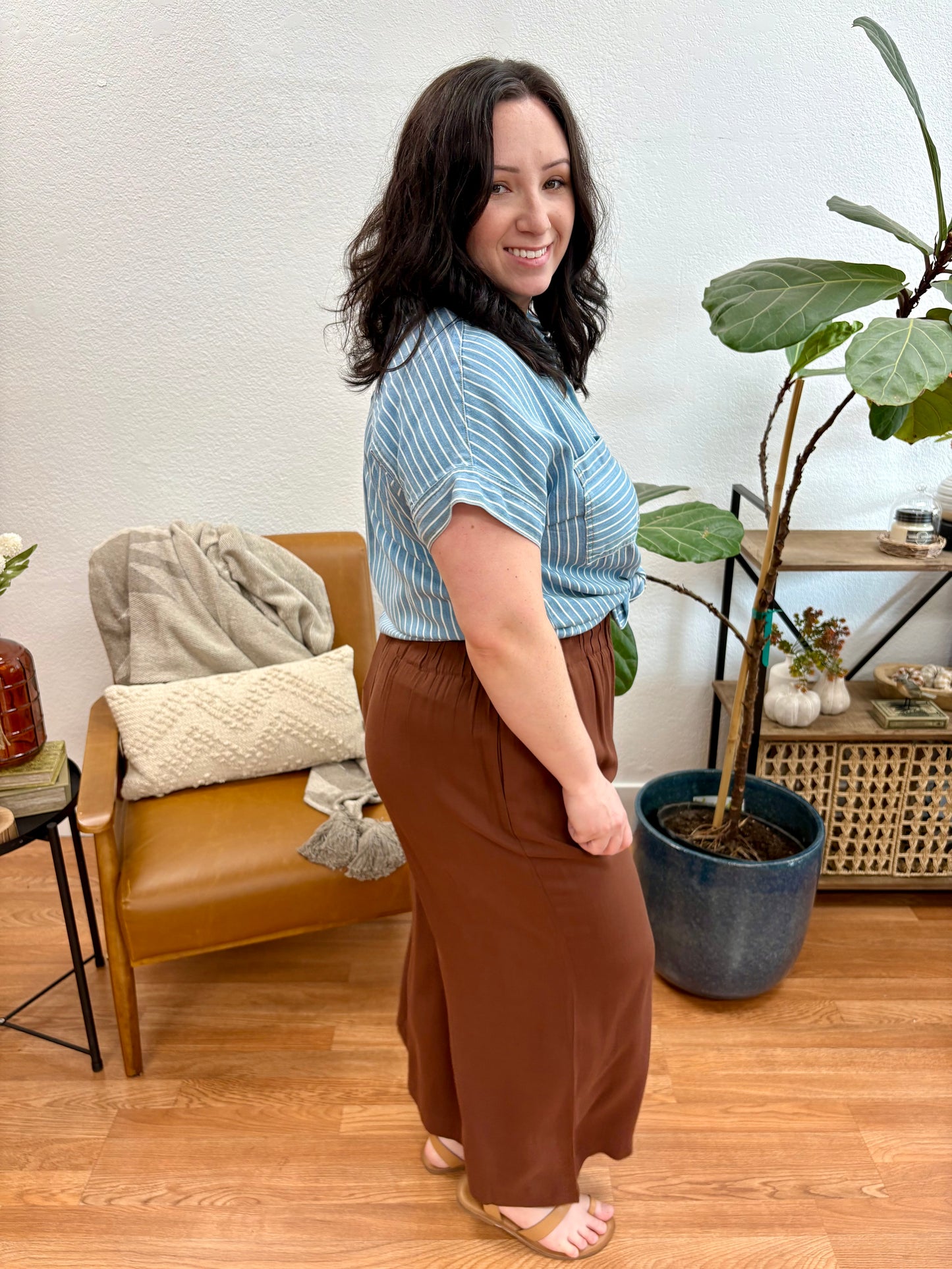 Chestnut High Waist Woven Pants
