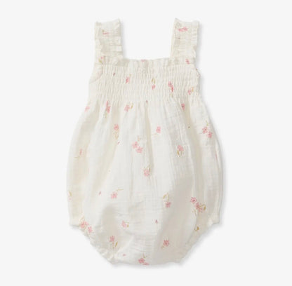 Girls Floral Muslin Baby Romper