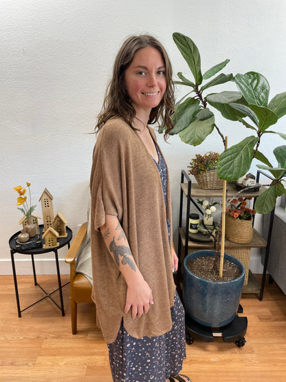 Mocha Short Sleeve Cardigan