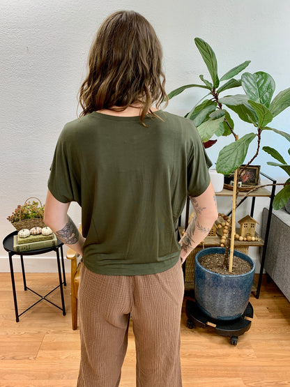 Olive Soft Dolman Tee