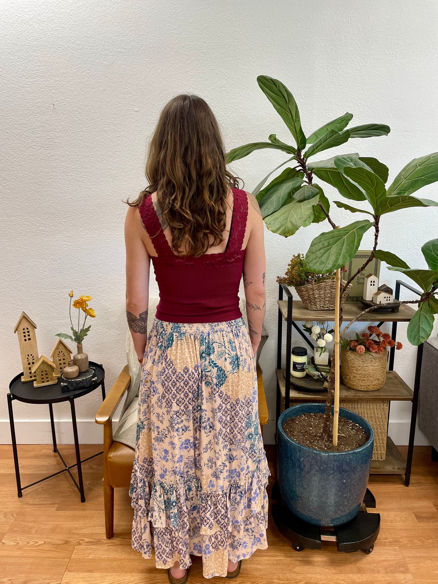 Seaside Layered Patterned Skirt