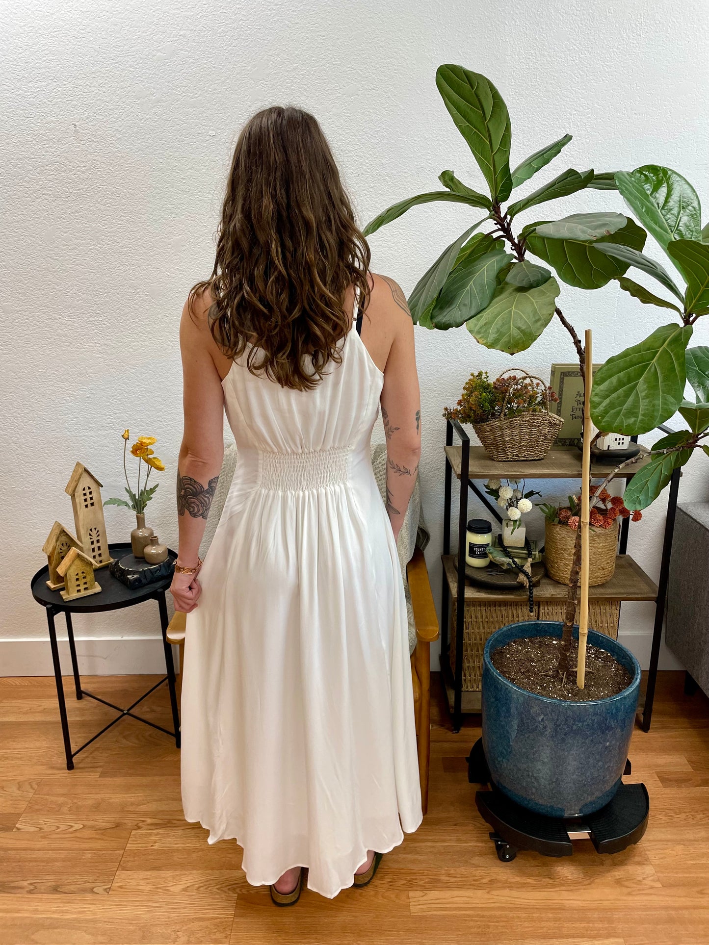 White Cami Midi Dress