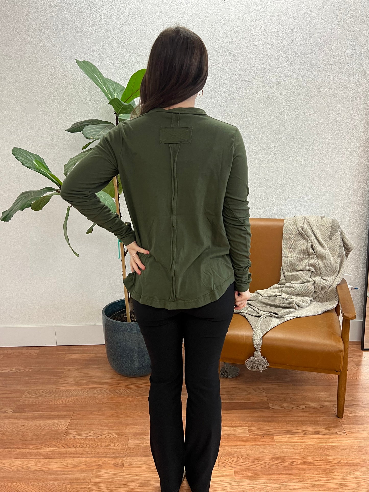 Olive On The Go Henley Top