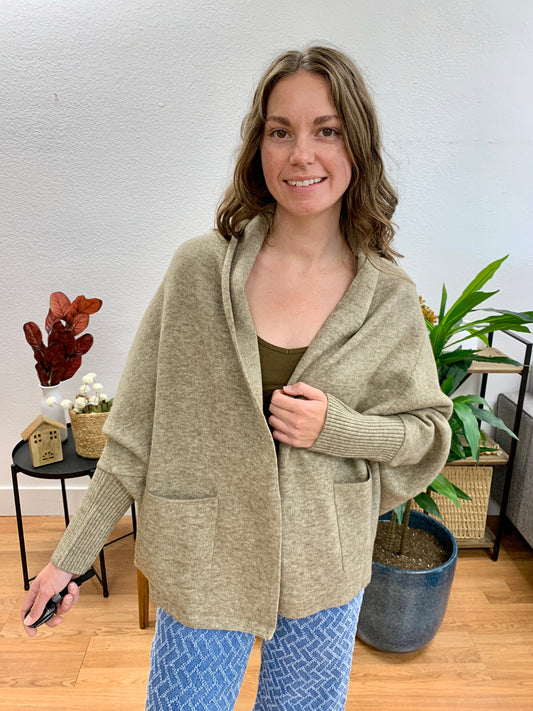 Taupe Oversized Cardigan