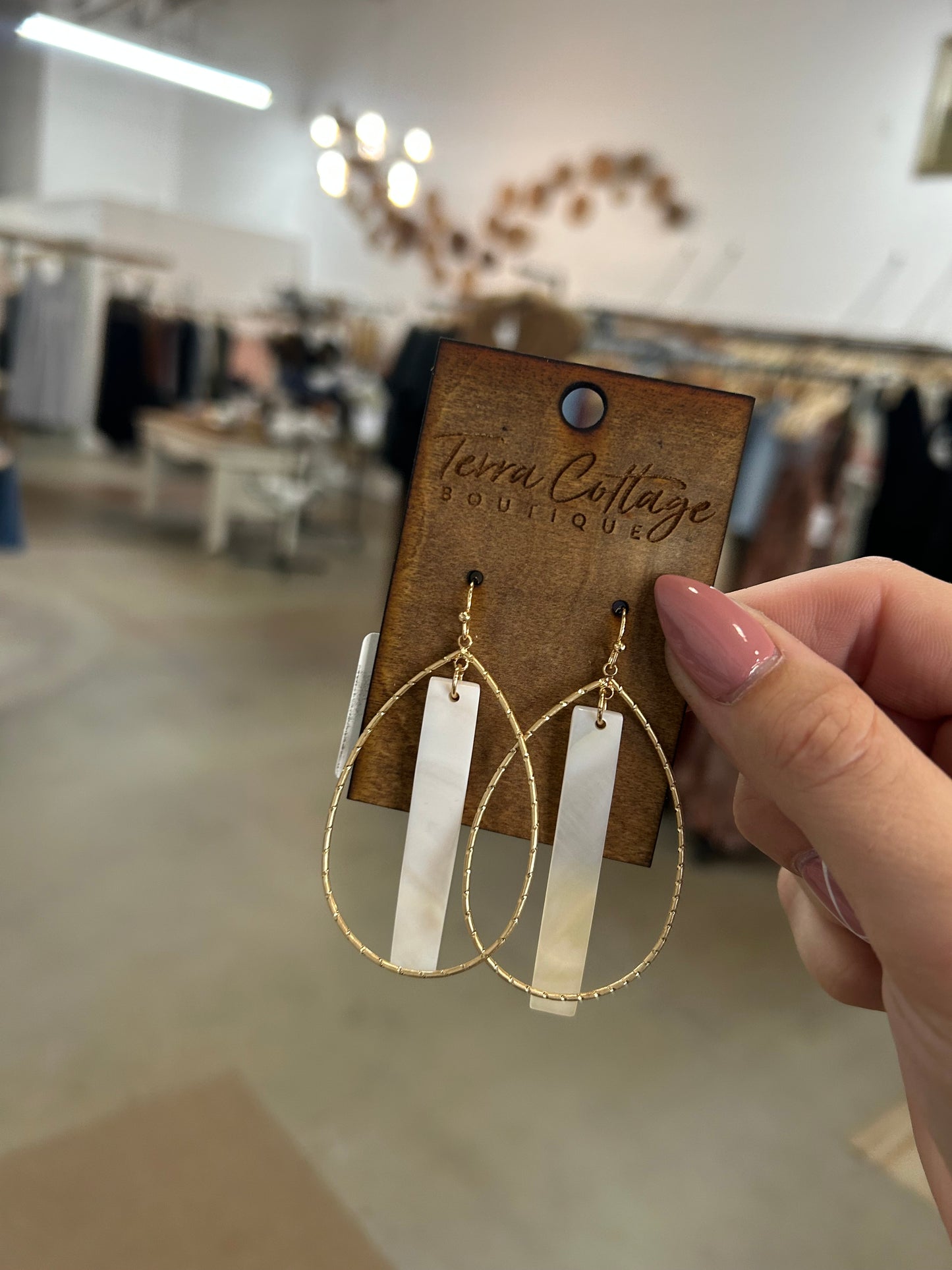 Rectangle Bar Drop Teardrop Earrings