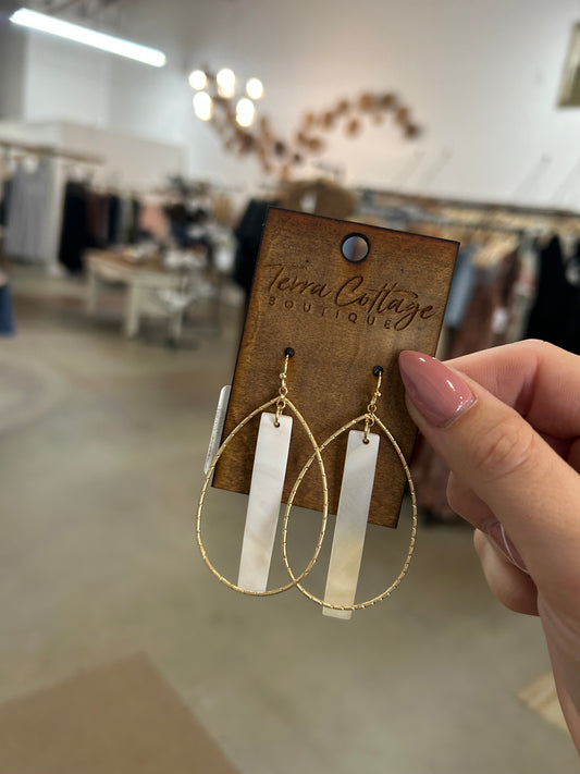 Rectangle Bar Drop Teardrop Earrings