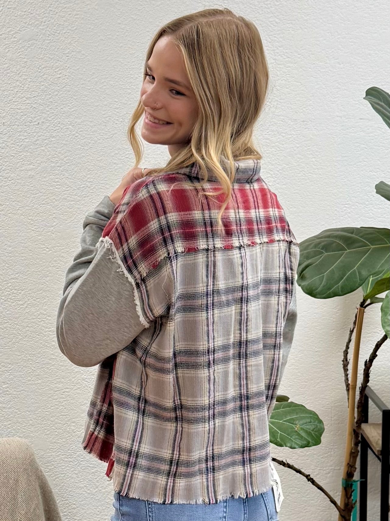 Grey Mix Plaid Jacket