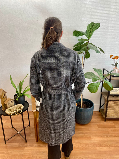 Black Chic Tie Front Coat - Terra Cottage