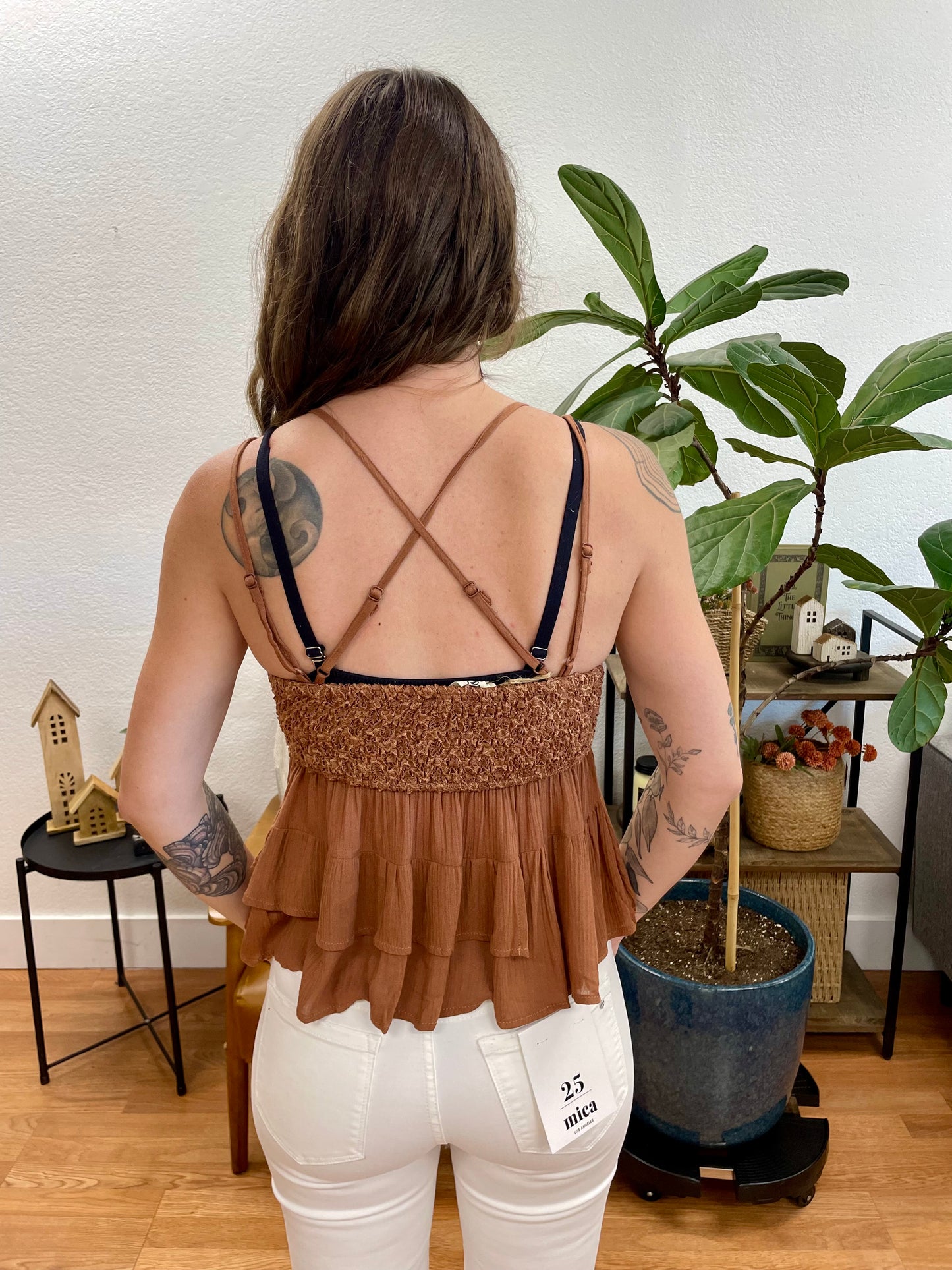 Caramel Peplum Cami