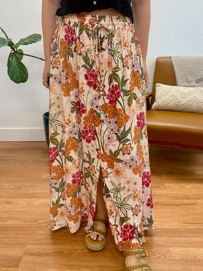Birch Printed A Line Maxi Skirt