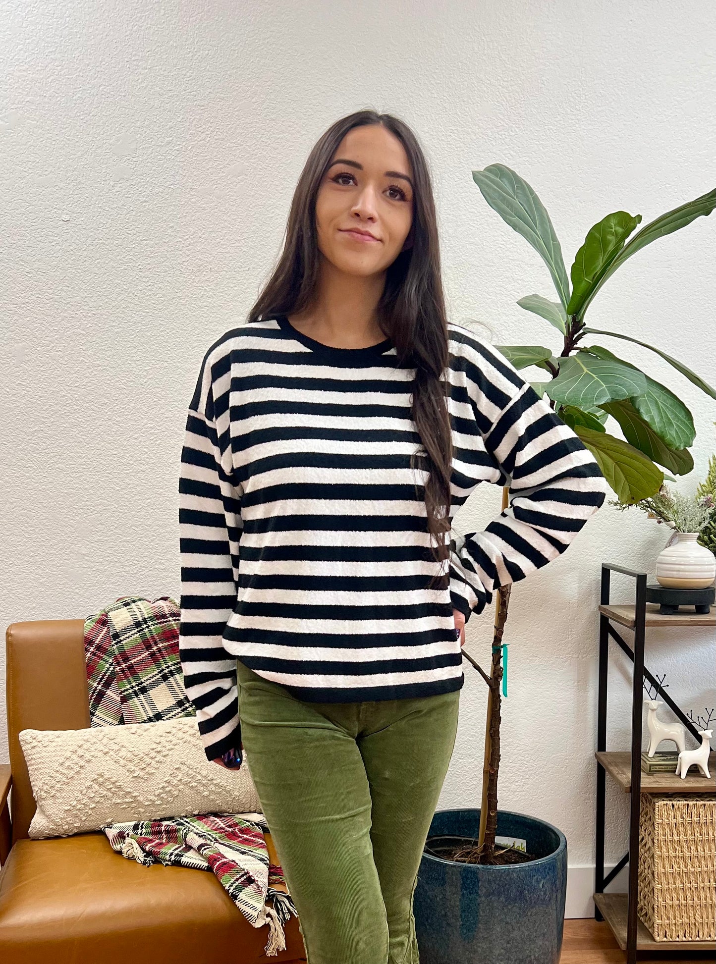 Soft Stripe Crewneck Pullover