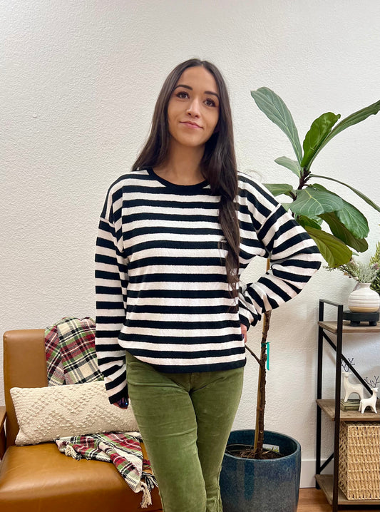 Soft Stripe Crewneck Pullover