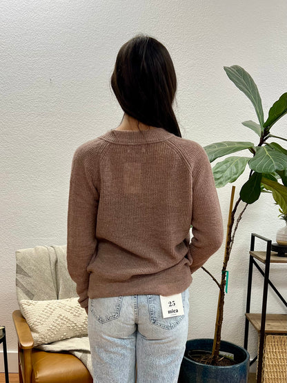 Mocha Varsity Sweater