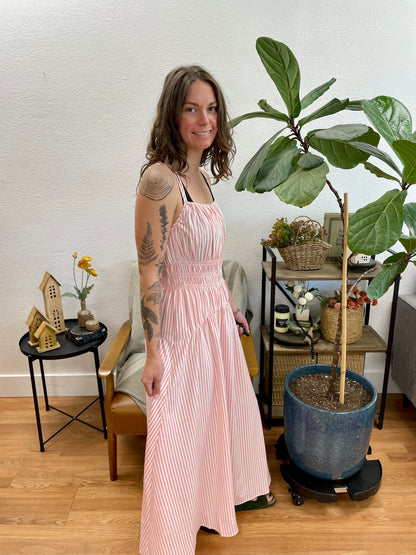 Pink Stripe Smock Dress