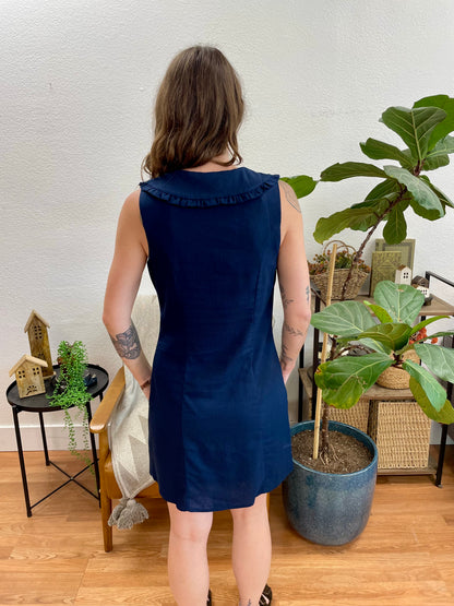 Navy Sailor Tie Neck Dress