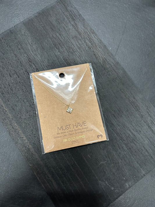 Mini Square Star Charm Necklace