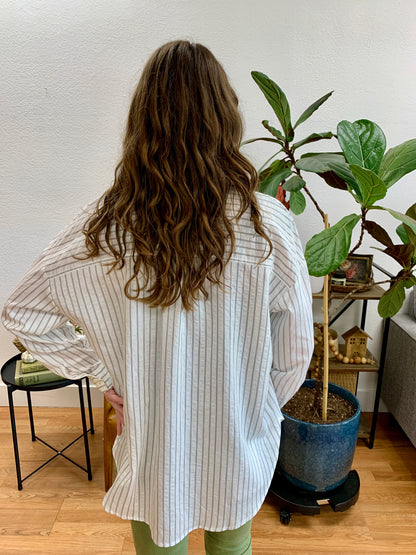 Ivory Striped Long Sleeve Shirt