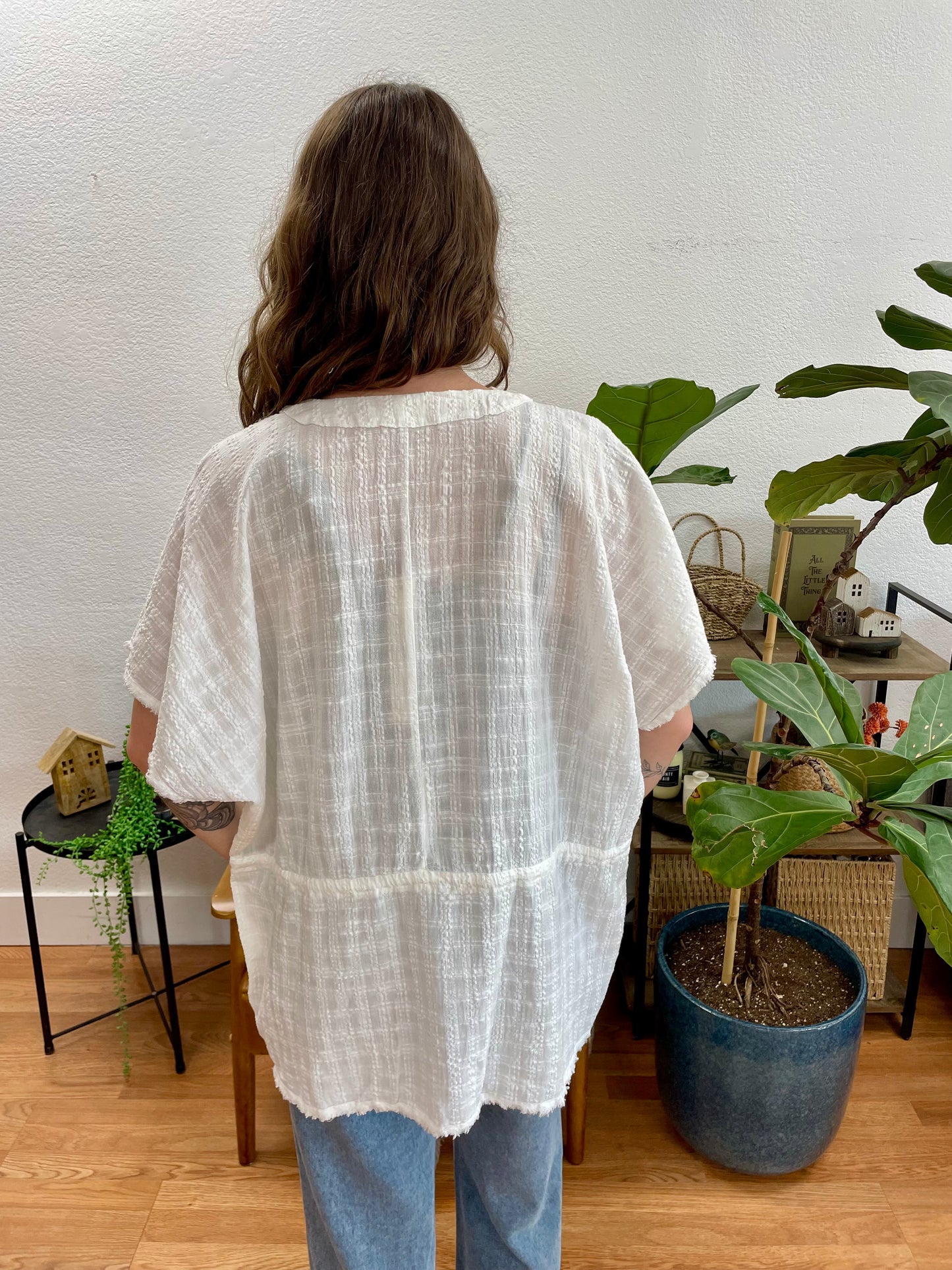 Batwing V Neck Top