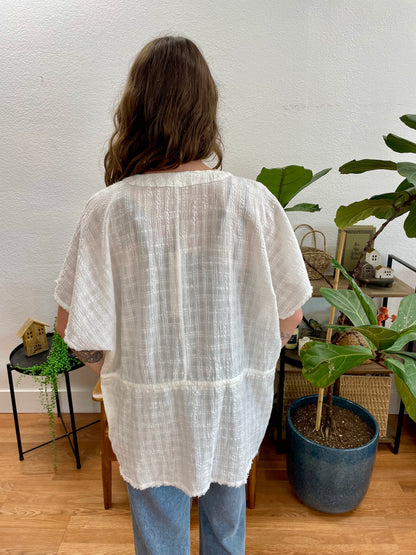 Batwing V Neck Top