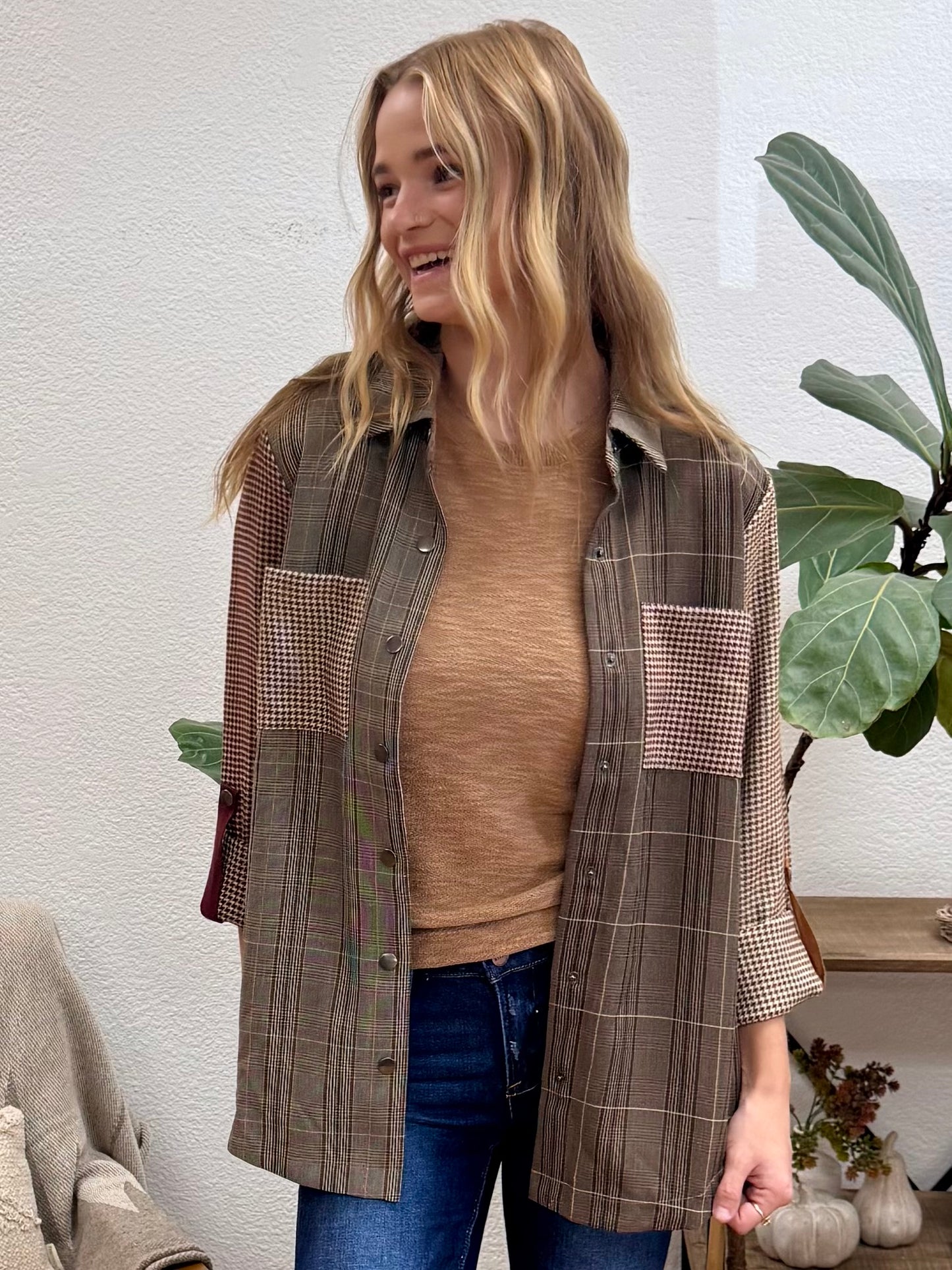 Mocha Mix Plaid Jacket