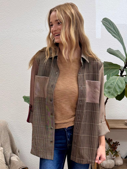 Mocha Mix Plaid Jacket