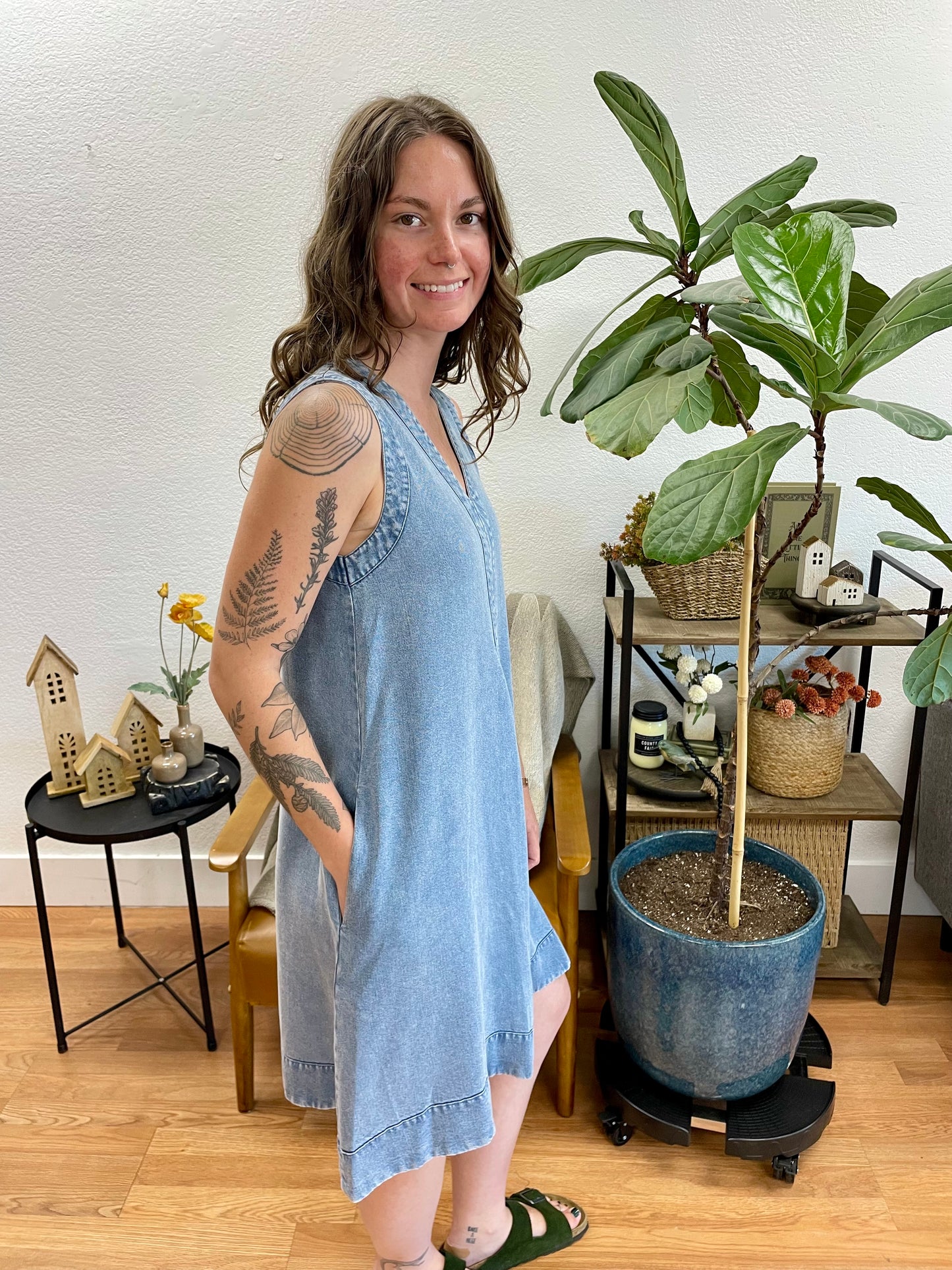 Denim Shift Dress