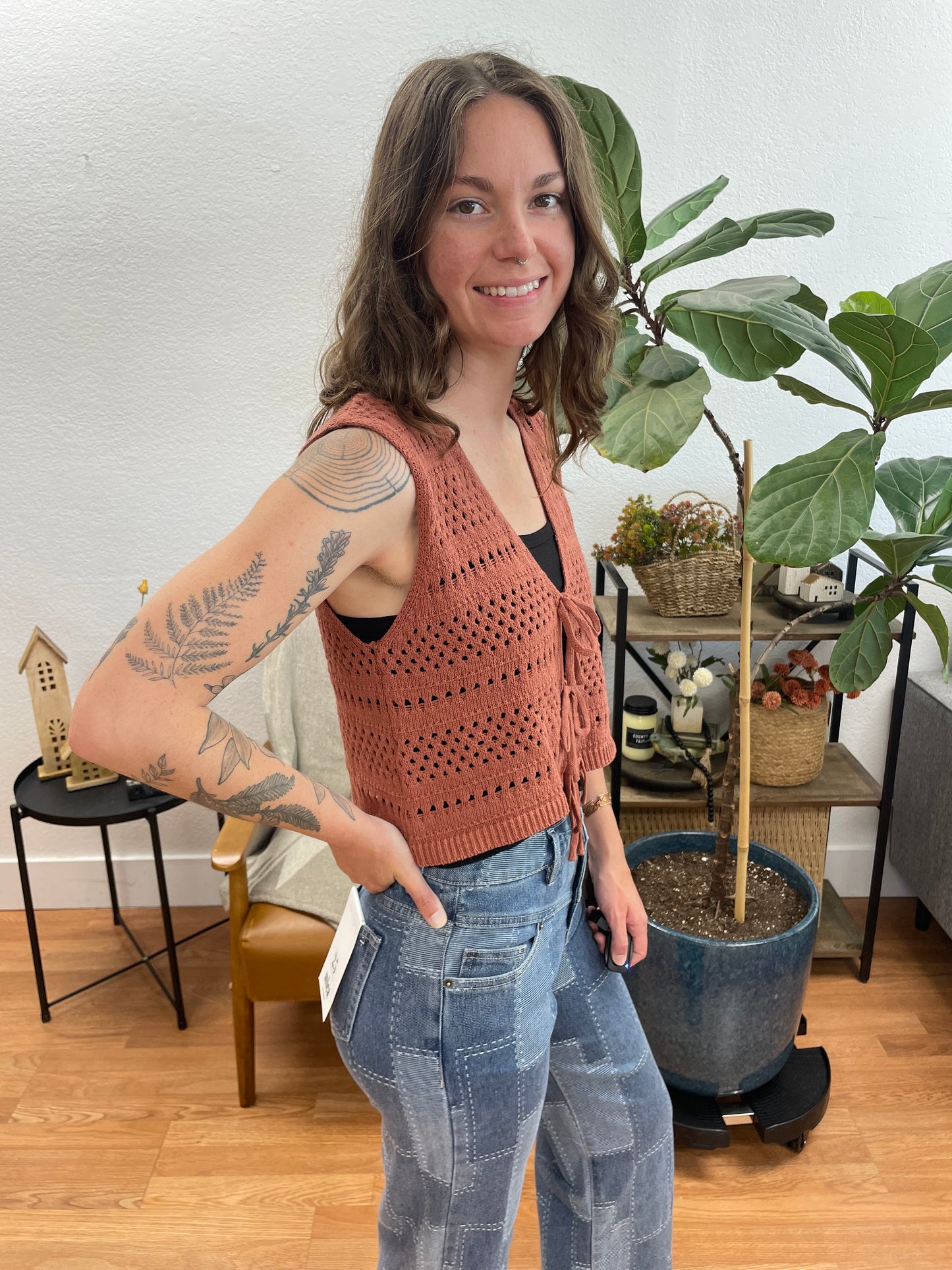 Rust Crochet Vest