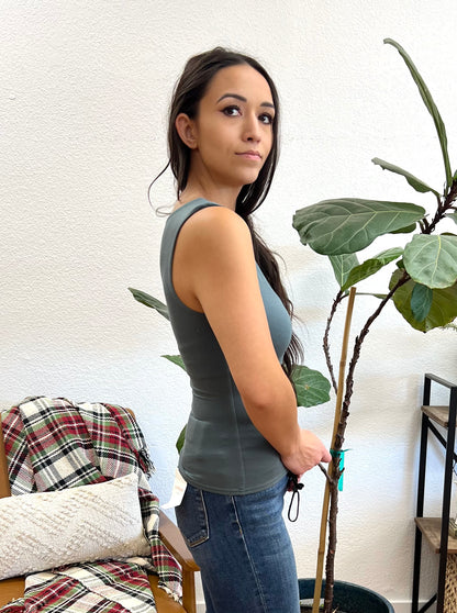 Ash Jade U Neck Double Layered Tank