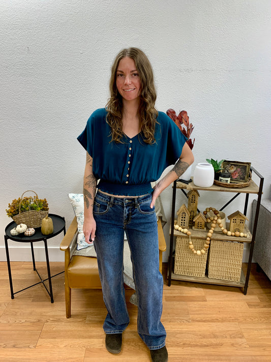 Mica Bunker Wide Leg Jeans