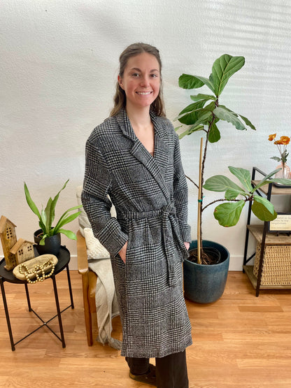 Black Chic Tie Front Coat - Terra Cottage