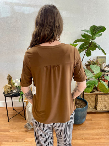 Coffee Pintuck Top