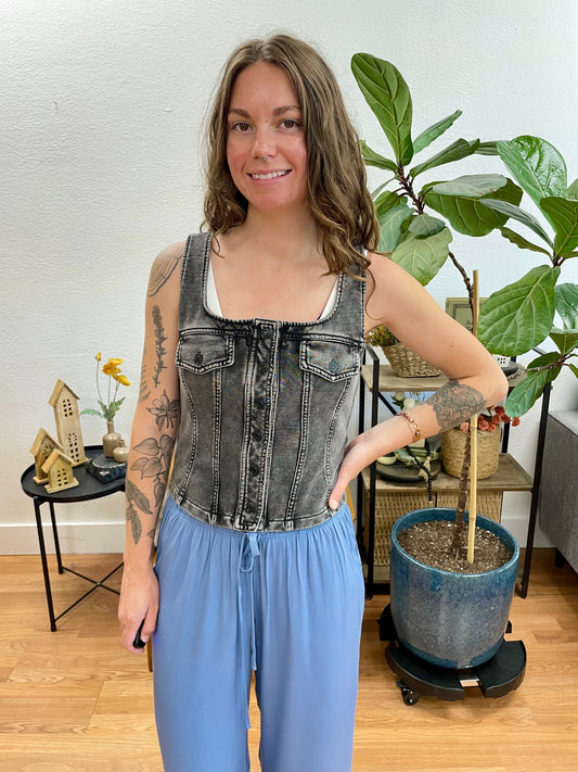Black Denim Vest