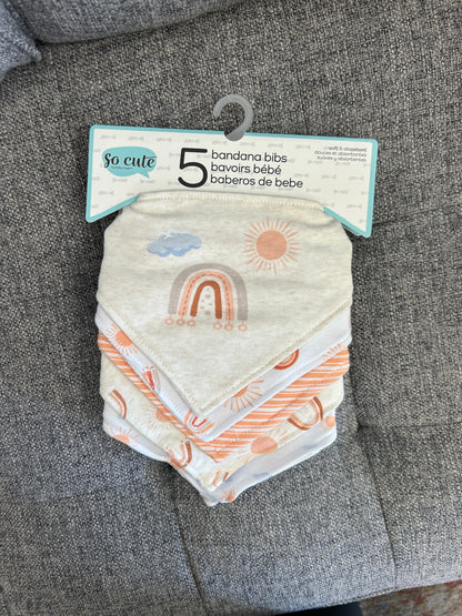 5 Pack Baby Bandana Bibs