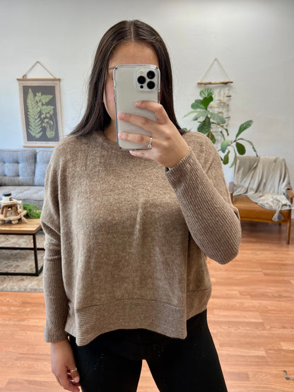 Mocha Brushed Dolman Sweater