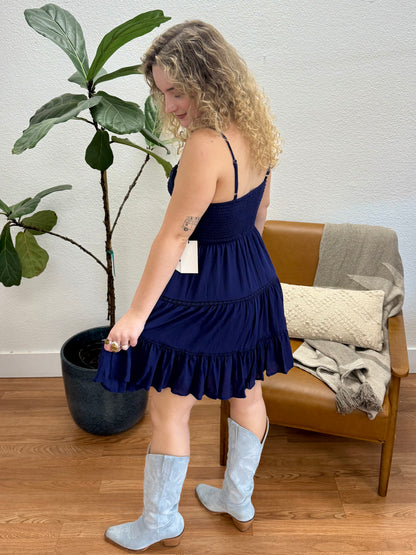 Navy Knit Mini Dress
