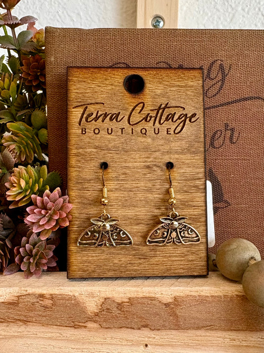 Moon & Moth Earrings
