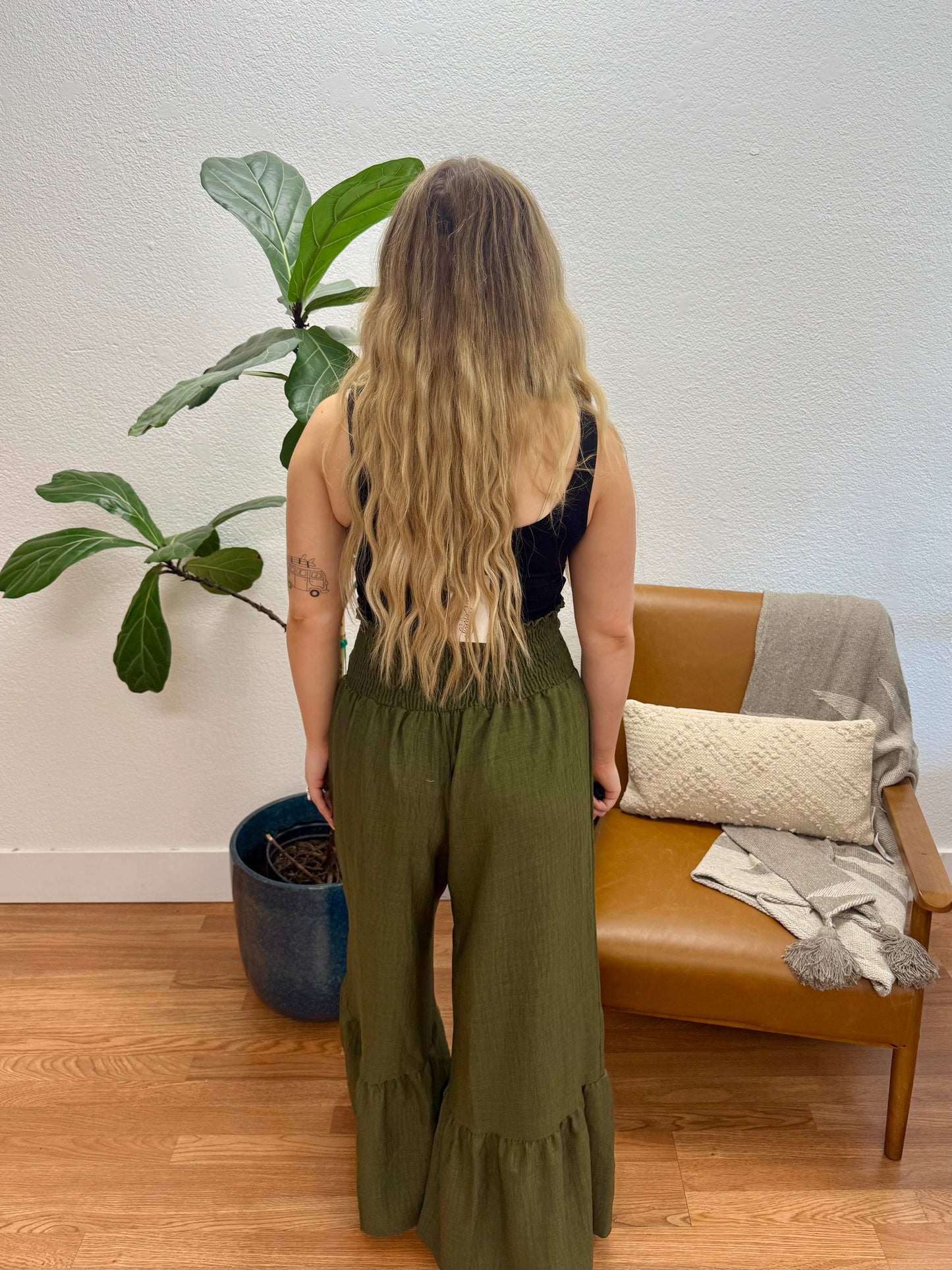 Olive Bell Leg Pants